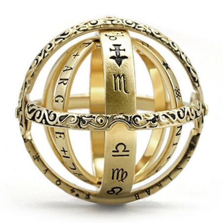 Кольцо TASYAS Астрономический шар золото size 16.5
